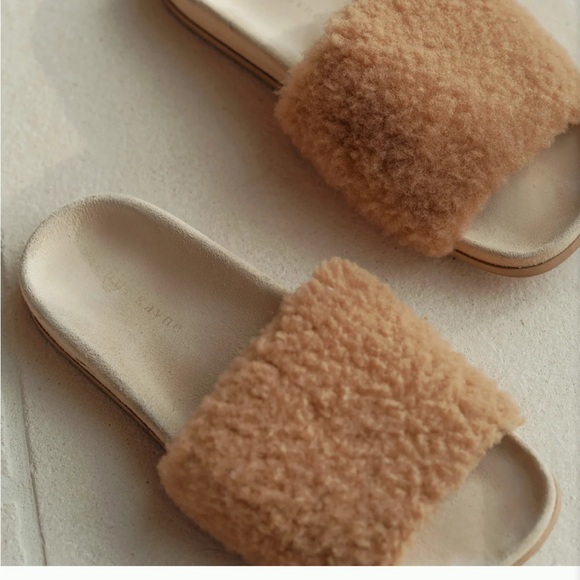 Jenni Kayne Shearling Slide Sandal in Natural sizes 37, 38 New in Bag - Picture 2 of 10